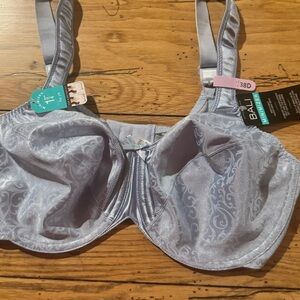 Bali Women's Satin Tracings Minimizer Underwire Bra 38D DF3562 Blue New